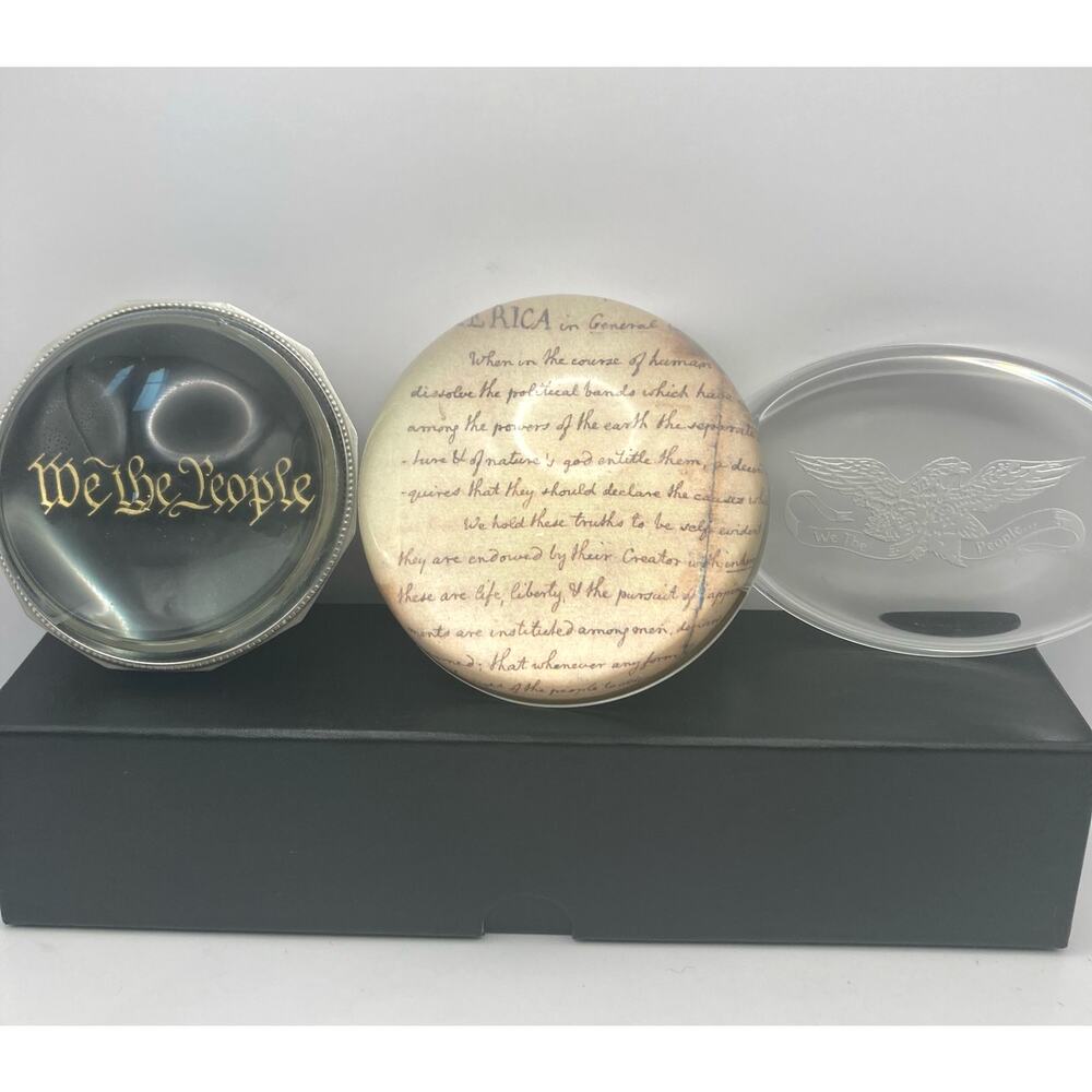 Paper Weights Lot of Three We The People-We the People Eagle-The US Constitution